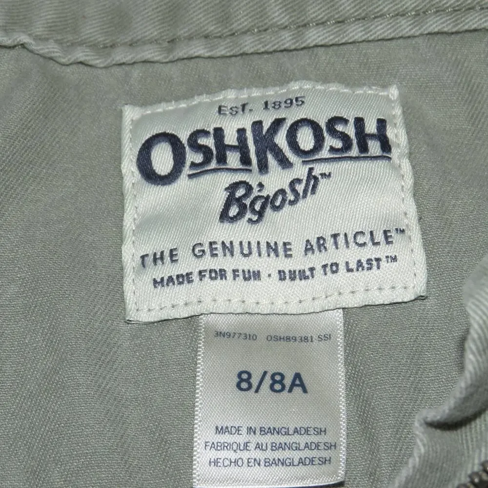 Oshkosh Green Cargo Zip Up Girls Utility Jacket - Picture 5 of 7